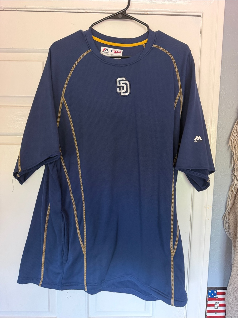 Majestic Navy and Gold San Diego Padres Youth Performance Top